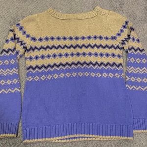 Liz Claiborne Medium Gray/Blue Fair Isle Sweater